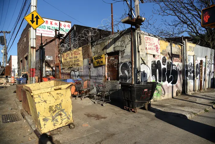 A dingy corner in Brooklyn that sits atop the Meeker Avenue Plume.